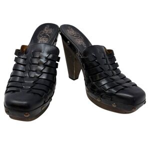 Nine West Vintage American Collection‎ Black Evergreen Studded Mule Clogs 8 M